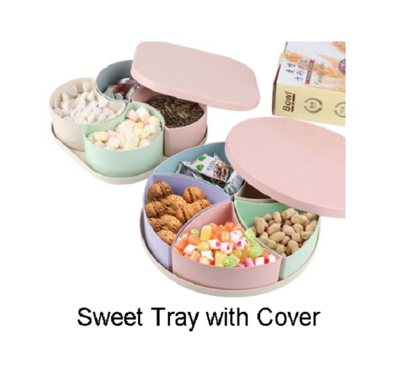 Straw Wheat Sweet Tray with Cover - SW620 (image for) Straw Wheat Sweet Tray with Cover - SW620